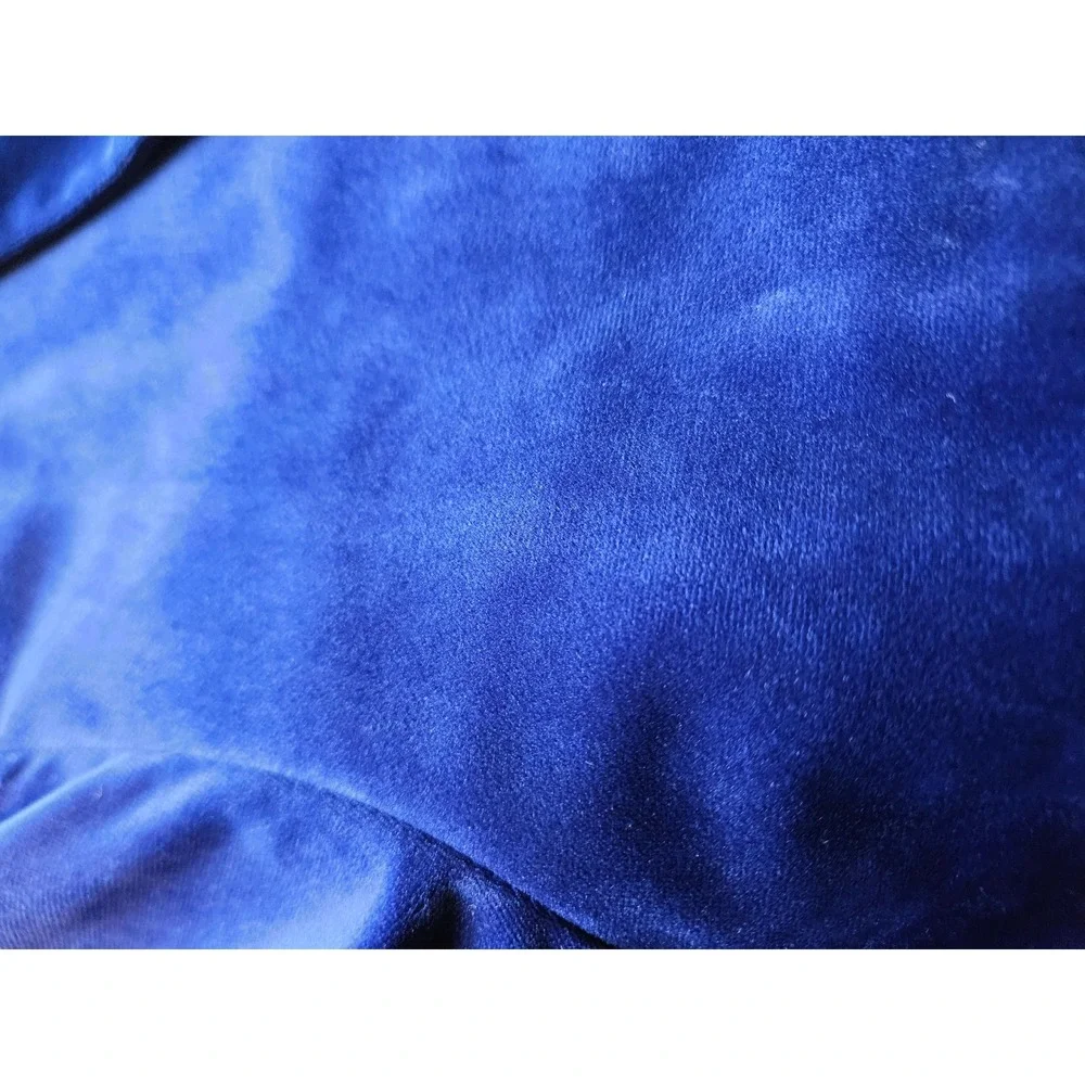 Royal Blue Velvet Blazer 44L Two Button Sport Coat Jacket Event Formal Holiday